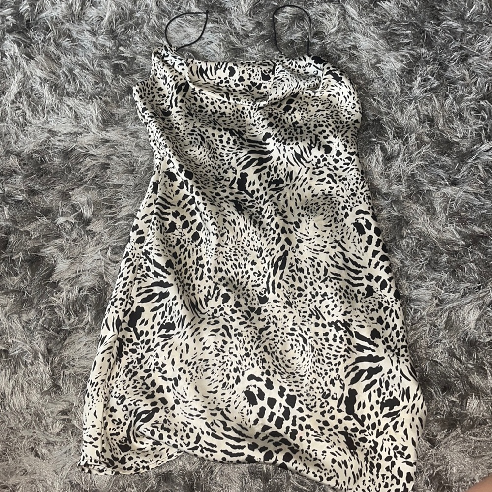 Cheetah Print Cow Neck Slip Dress